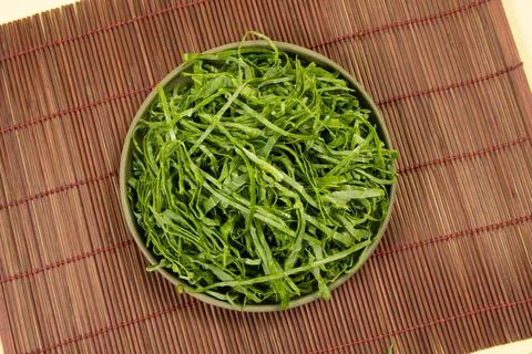 Raw cabbage leaf cut and ready to saut Stock-Fotos