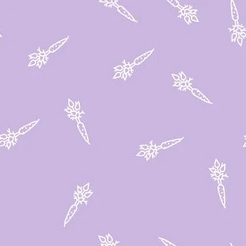 Raw carrot line seamless pattern Stock Illustration