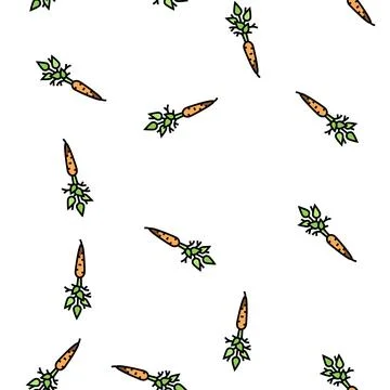 Raw carrot vector seamless pattern Stock Illustration