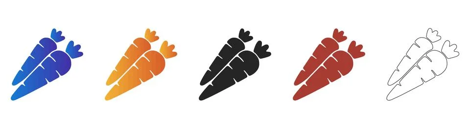 Raw carrots vegetable icon set Ilustración de archivo