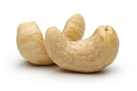 Raw cashew nuts on white background Stock Photos