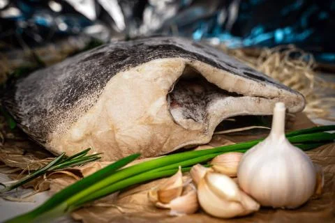 Raw Catfish steak Stock Photos