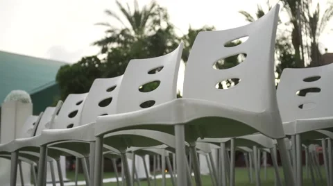 Raw of chairs for wedding canopy Video stock 58632539