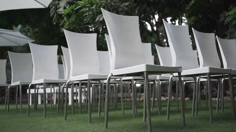 Raw of chairs for wedding canopy Video stock 58632583