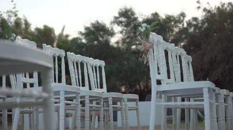 Raw of chairs for wedding canopy Video stock 67297240