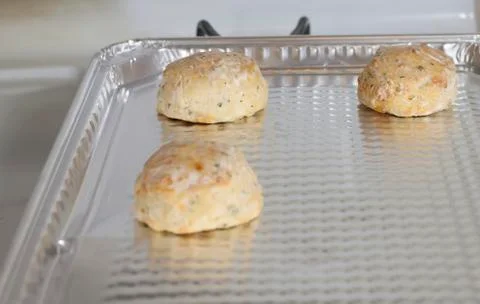 Raw Cheesy Biscuits Stock Photos
