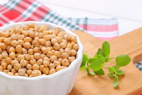 Raw chick peas Stock Photos