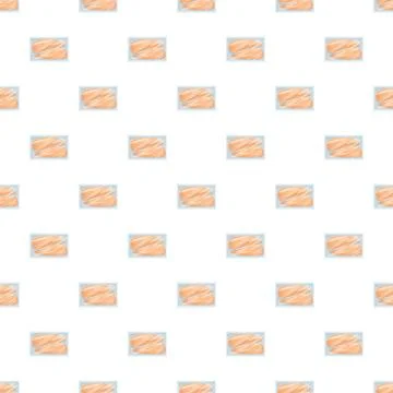 Raw chicken breast fillets in vacuum pack seamless pattern Stock Illustration