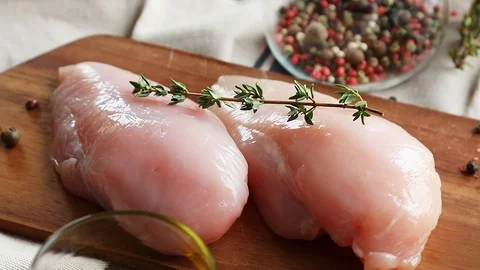 Raw chicken breast Stock Footage 88963434