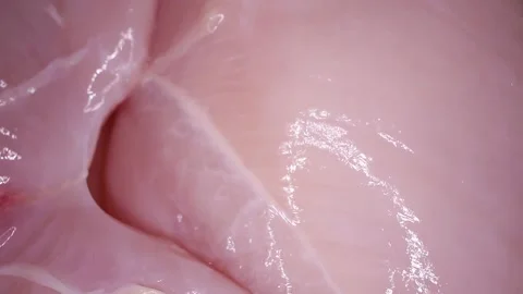 Raw Chicken Breast Texture Closeup Video Seamless Looping Stock Footage 140136103