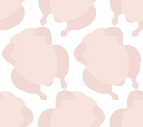 Raw chicken carcass pattern seamless. crude hen background. vector texture 스톡 일러스트