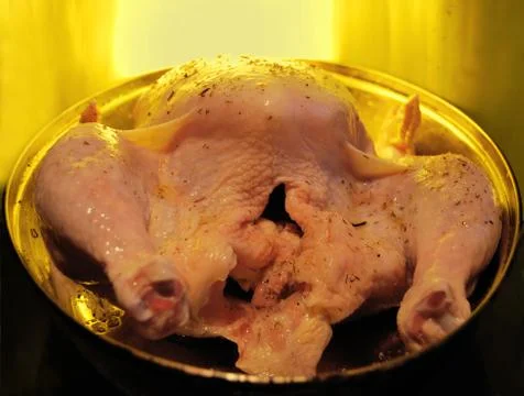 Raw chicken carcass Stock Photos
