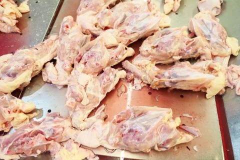 Raw chicken carcasses Stock Photos