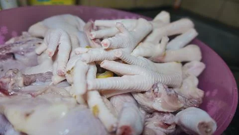 Raw chicken cut Stock Photos