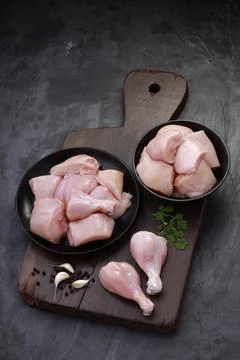 Raw chicken cuts combo Stock Photos