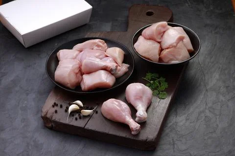 Raw chicken cuts combo Stock Photos