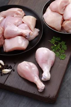 Raw chicken cuts combo Stock Photos
