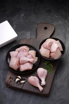 Raw chicken cuts combo Stock Photos