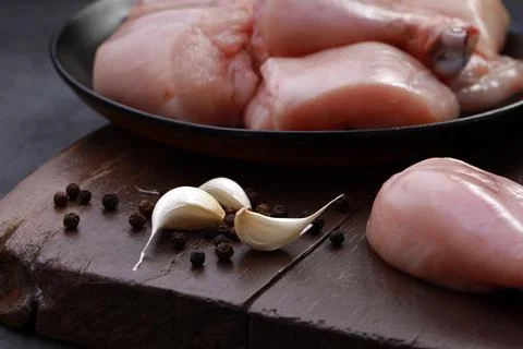 Raw chicken cuts combo Foto stock