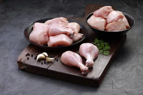 Raw chicken cuts combo Stock Photos