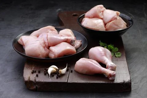 Raw chicken cuts combo Stock Photos