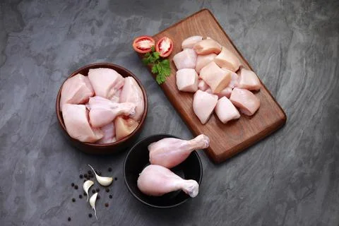 Raw chicken cuts combo Stock Photos