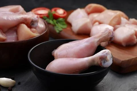 Raw chicken cuts combo Stock Photos