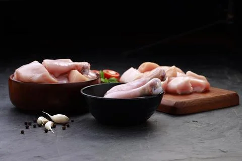 Raw chicken cuts combo Stock Photos