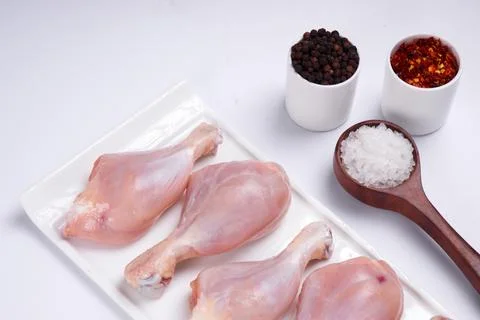 Raw chicken drum stick Stock Photos