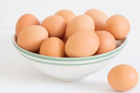 Raw chicken eggs closeup Stock Photos