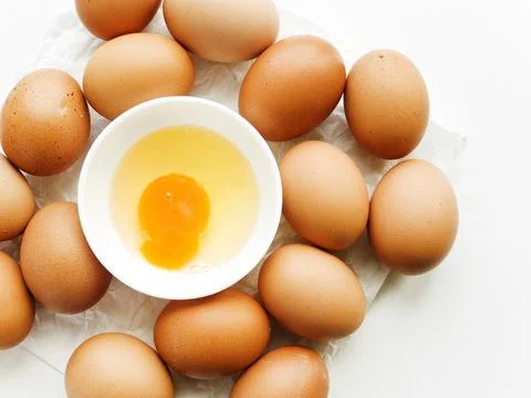 Raw chicken eggs Stock Photos