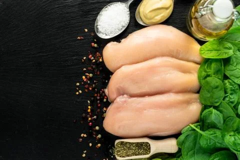 Raw chicken fillet Stock Photos