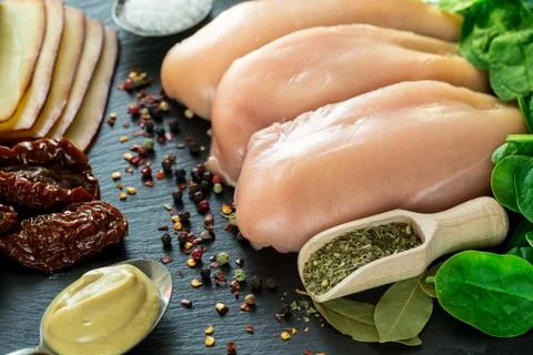 Raw chicken fillet Stock Photos