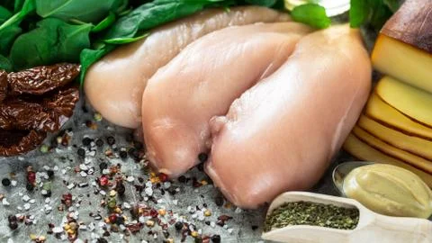 Raw chicken fillet Stock Photos