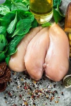 Raw chicken fillet Stock Photos