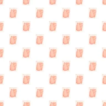 Raw chicken fillets seamless pattern on white background Stock Illustration