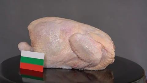 Raw chicken with flag of Bulgaria Stock Footage 101291608