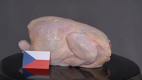 Raw chicken with flag of Czech Republic Stock Footage 101291767