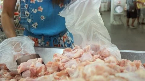 Raw Chicken frames. Fresh chicken parts from local farms. It was sold in Stock-Fotos
