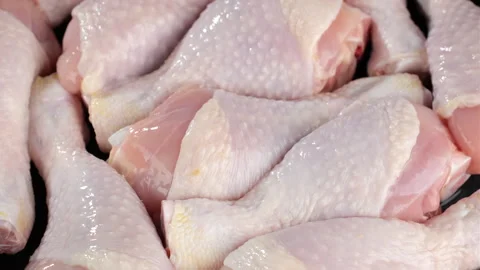 Raw chicken legs close up, rotation Stock Footage 244831268