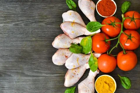Raw chicken legs Stock Photos