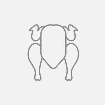 Raw chicken line icon 스톡 일러스트