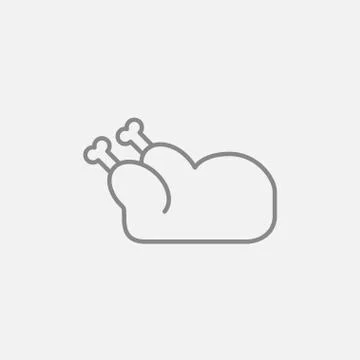 Raw chicken line icon Illustrazione stock