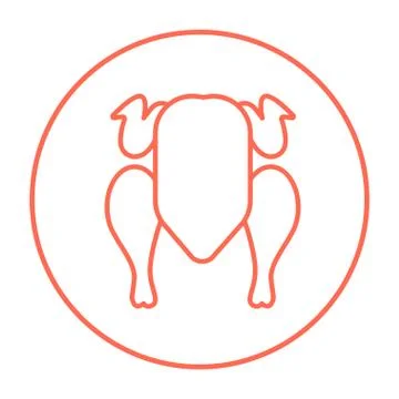 Raw chicken line icon Stock Illustration