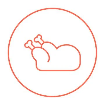 Raw chicken line icon Illustrazione stock