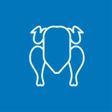 Raw chicken line icon Stock Illustration