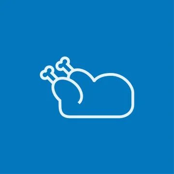 Raw chicken line icon Stock Illustration
