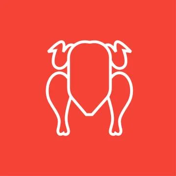 Raw chicken line icon 스톡 일러스트