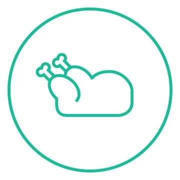 Raw chicken line icon Stock Illustration