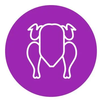 Raw chicken line icon Stock Illustration